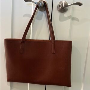 Vince Camuto Luck Brown and Black Pebble Tote Purse